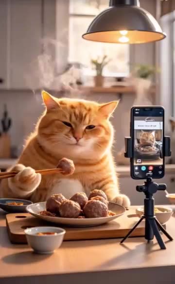 Curious Cat in the Meat Shop!"