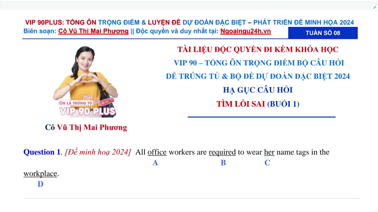 07. Luyện tập Bộ câu hỏi Tìm lỗi sai trọng điểm (Buổi 7)