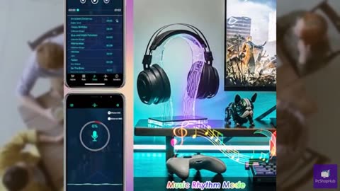 OAPRIRE RGB Headphone Stand with 213 Modes 60K Colors, Music Rhythm Sync, Acryli
