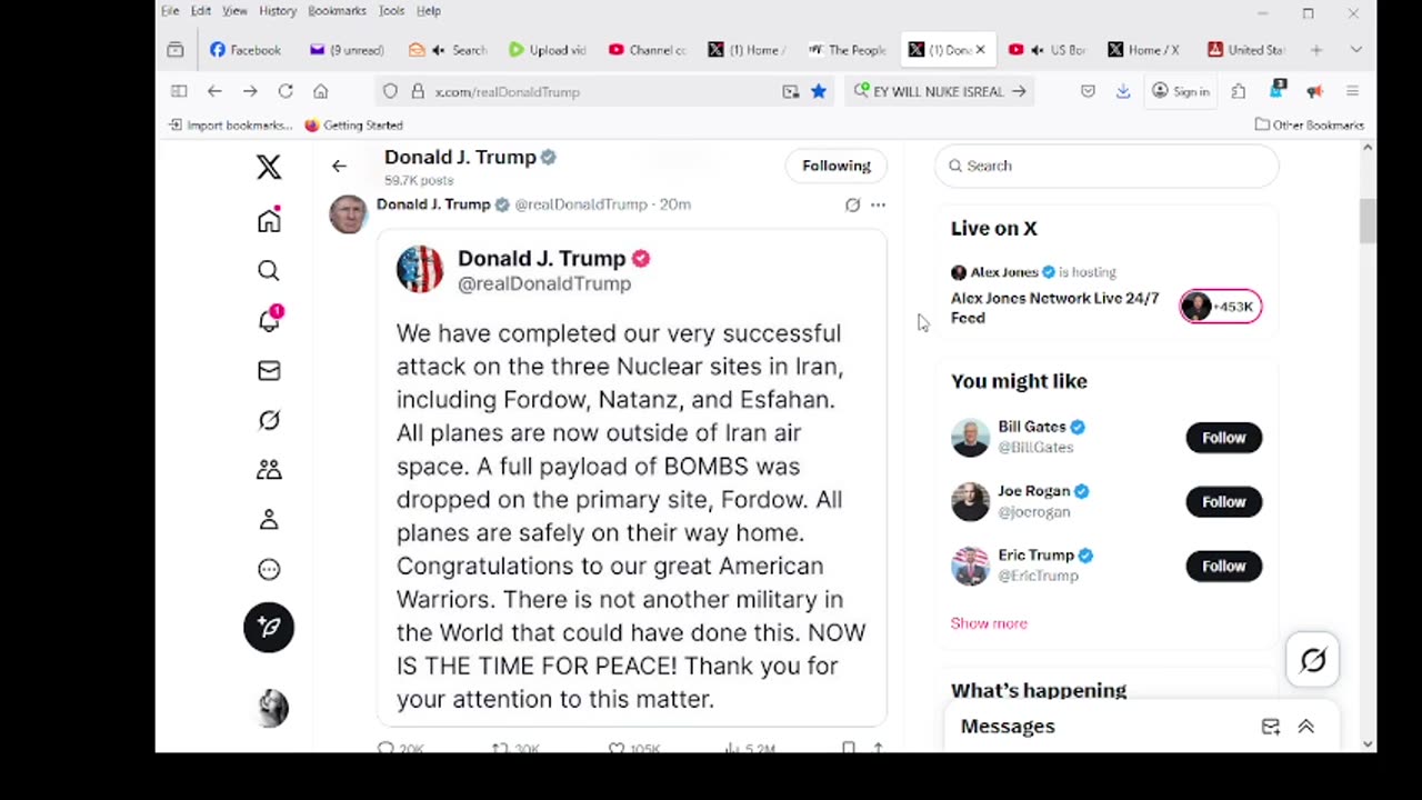 ANTI CHRIST TRUMP JUST BOMBED IRAN STARTED WW3