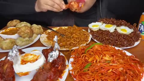 SPICY__NOODLES,MAGGI,MOMO,_CHOWMEIN,BLACKBEAN_NOODLE,CHICKEN_LOLLIPOP__EATING_MUKBANG_