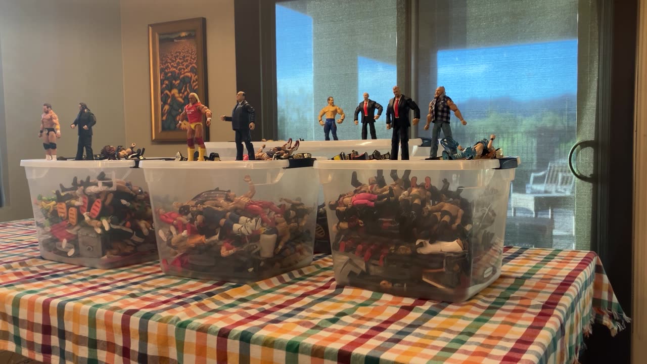 Action figure wrestling draft lottery night, three
