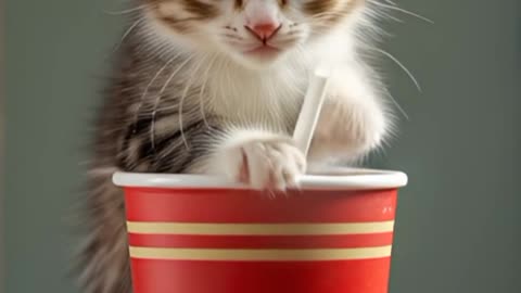 Banana Cat's friend drank McDonald's Grimace shake #catmemes #cat #funny #shorts #fyp