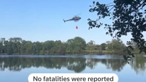 French firefighting helicopter crashes into pond
