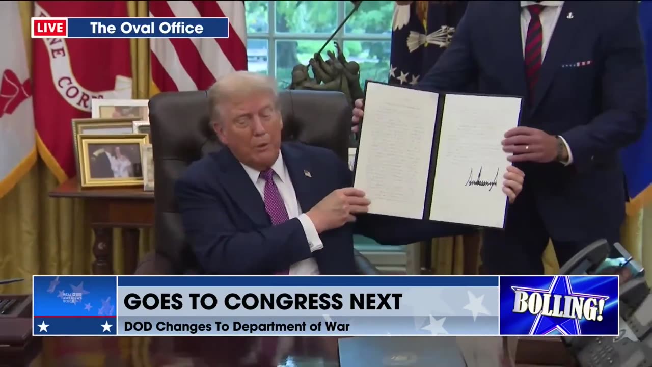 PRESIDENT SIGNS DEPARTMENT OF WAR EO