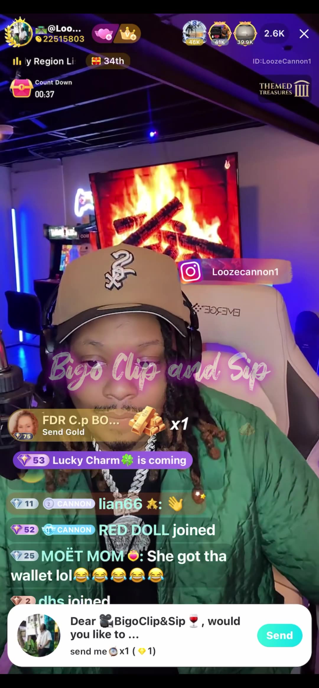 LoozeCannon dances for Moet after she threw 28k beans on him 6/19/25 #bigoclipandsip