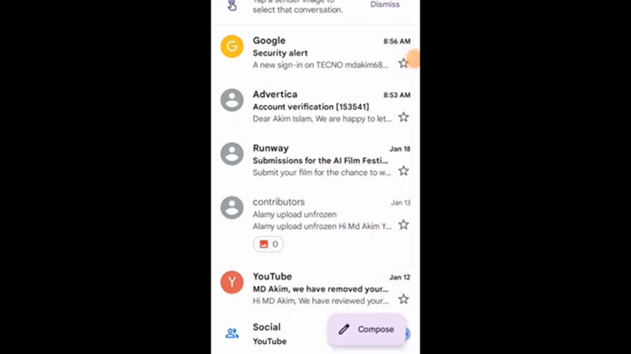 Advertica account creation