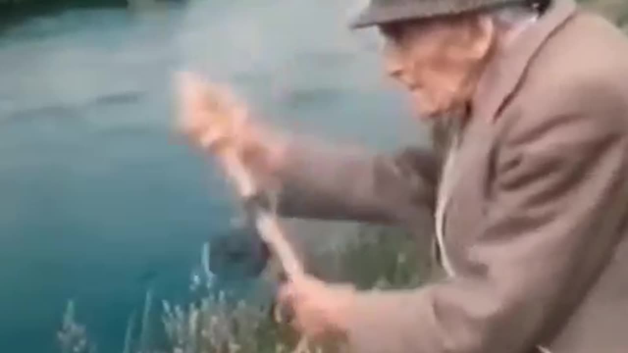 100 YEAR OLD GEORGE, CATCHES HIS LAST FISH