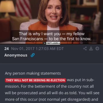 Nancy Pelosi will not be seeking re-election