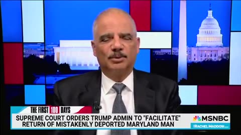 Former Attorney General Eric Holder appeared on MSNBC and stated