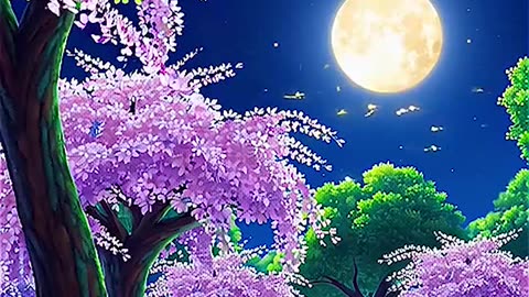 Four Seasons in the Forest at Night – Anime Style .