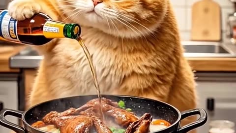 Orange Cat and Drunk Duck