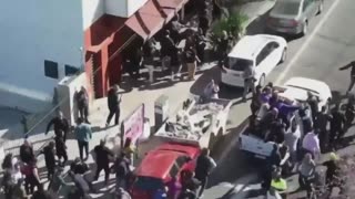 Argentina's President Javier Milei is evacuated from an election campaign event