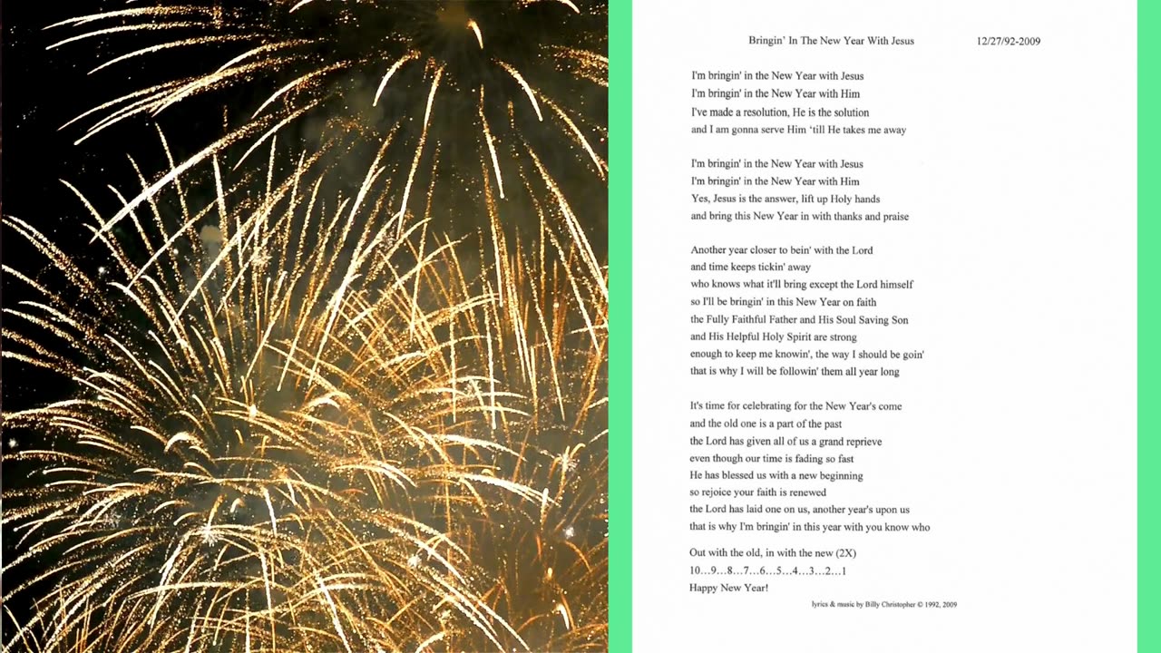Bringin' In The New Year With Jesus, Lyrics from A Christmas Album