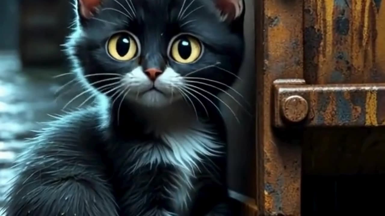 Two adorable shiny black kittens