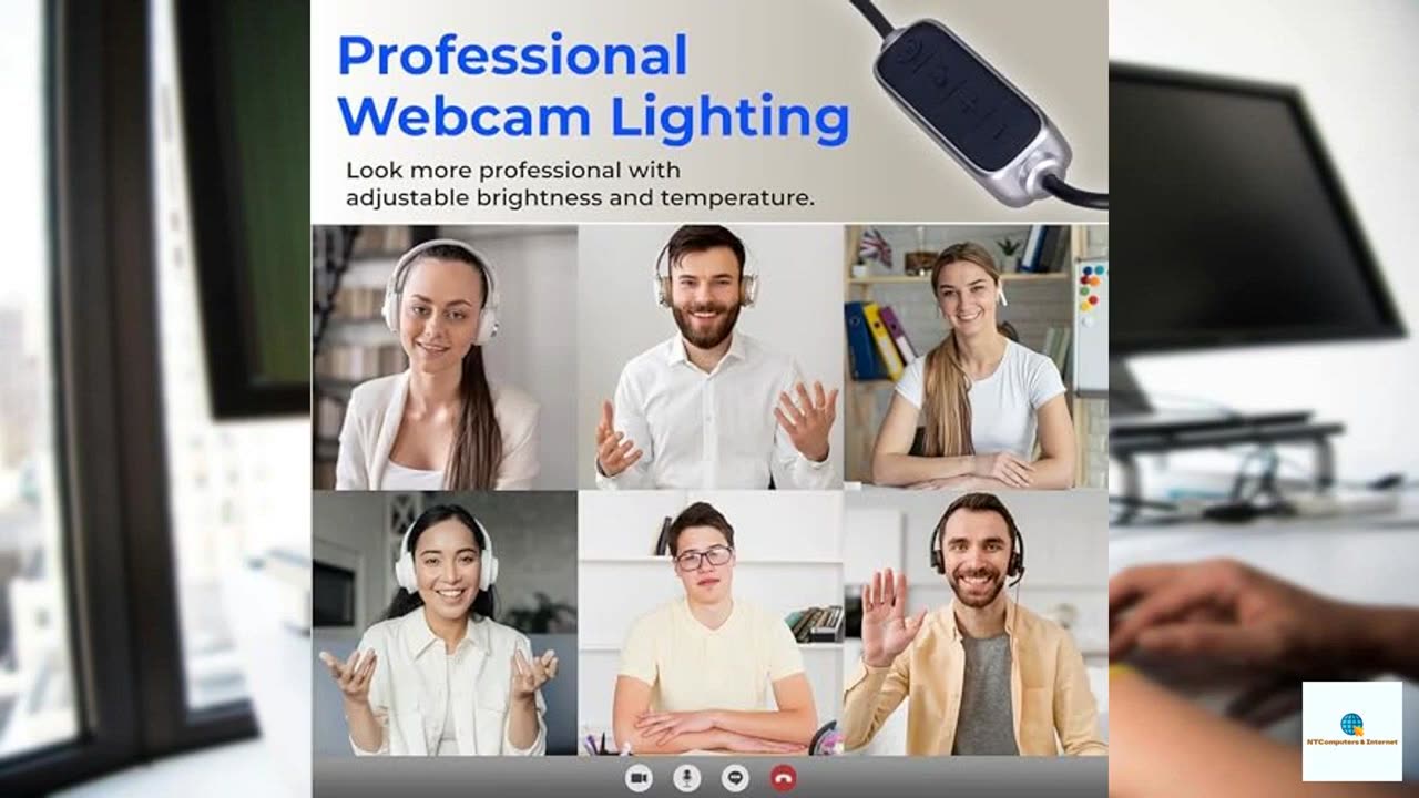 HumanCentric Video Conference Lighting - Webcam Light for Streaming, LED Monitor and Lapto
