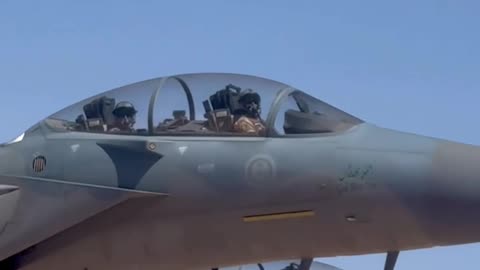 escorting the presidential plane before landing in Riyadh