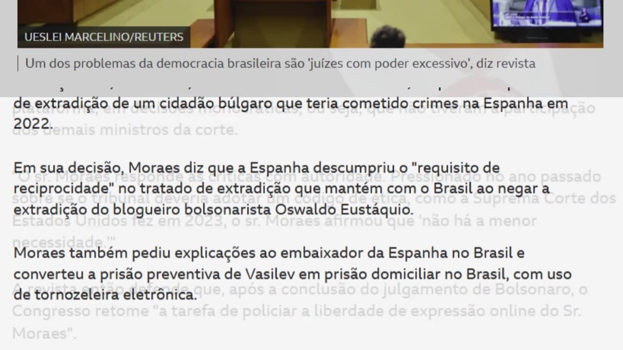 Moraes tem poder excessivo com juiz.