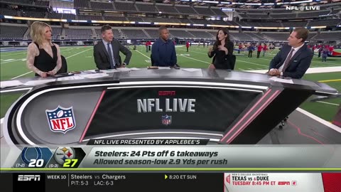 NFL LIVE | Ryan Clark on Daniel Jones panic meter after brutal showing in Colts’ loss to Steelers
