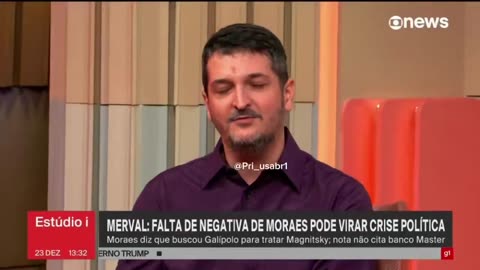 Um militante de redação da emissora está afirmando que a reunião sobre Magnitsky alegada por Moraes com o presidente do BC não é a mesma a que se refere a @malugaspar para tratar do Banco Master.