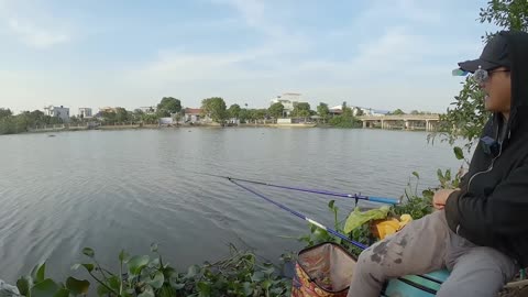 Trolling for Pike in a Remote Lake at Noon