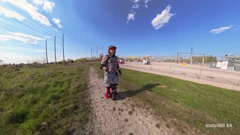 Weekend walk on electric unicycle