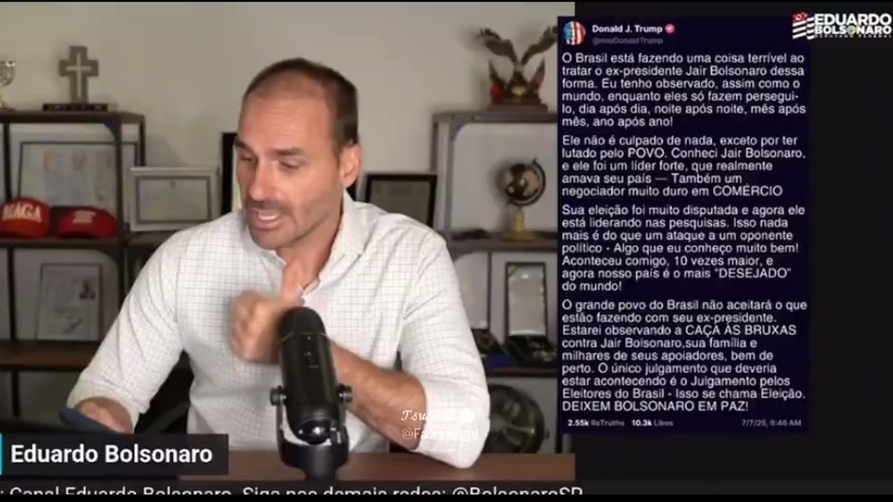 O Trecho mais importante da declaração de Trump não é a frase “ Deixem o Bolsonaro em paz. “ Impossível não constatar a diferença de postura e atitude.