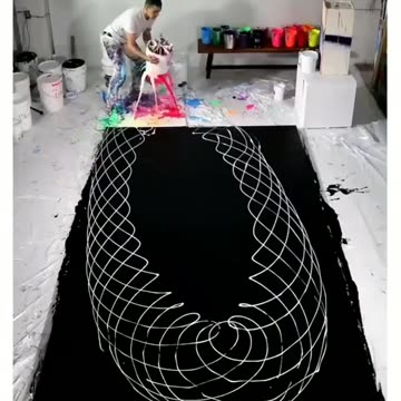 The mesmerizing creation of a painting Using the pendulum effect.