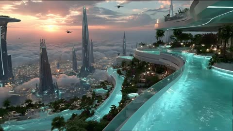 Future City 2350 – How Humans Live & Move in an AI World 4K