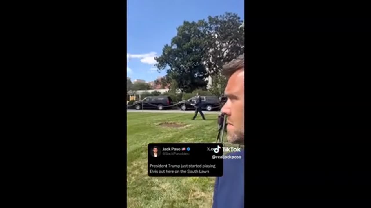 Trump playing Elvis on south lawn - something to this imo..