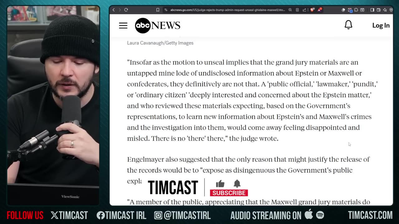 Judge Blocks Trump From Releasing Epstein Testimony, CNN Says Trump Was Right | Tim Pool