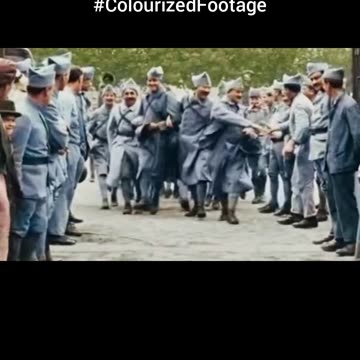 French soldiers after WW1 ends 🇫🇷 1918 armistice brings hope 🕊️ #Colourized