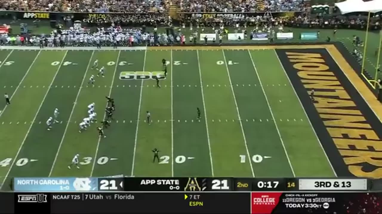 North Carolina vs Appalachian State 2022
