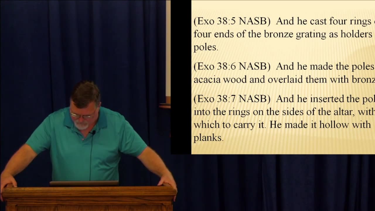 Exodus 38 – Altar of Burnt Offering, the Laver, and other materials of the Tabernacle.. 2017