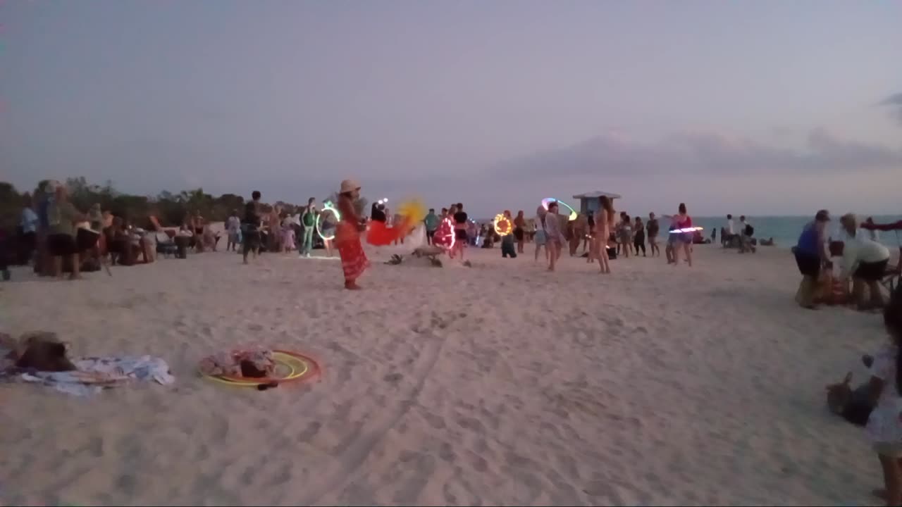 Drum Circle Nokomis Beach dusk 🥁