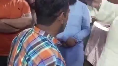 Pakistani doctor treats patients with a beach slipper.
