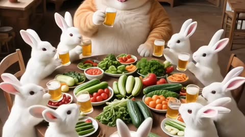 The orange cat - And the Rabbit 🐇