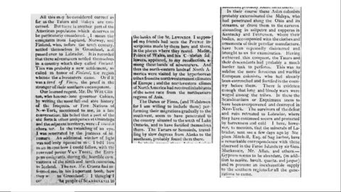1816 News Article - Tartars (Asians) and Europeans Migrated to America and fought in ancient times