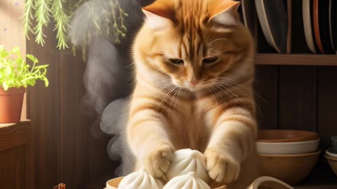Chef Meow's Steamy Bun Adventure | Cooking Cat
