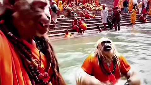 Bathing in Ganga river