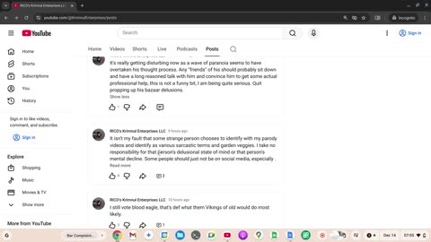 14-12-25 Bill Cuthbert/HolySpiritGuided/Brian Davis Ratification of Blood Eagle Death Threat