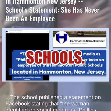 Fact Check: "Phillies Karen" NOT fired by Public School District In Hammonton -- Never Employee