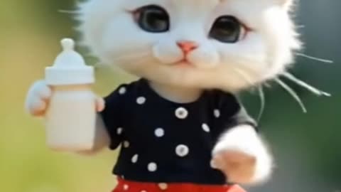 Cute Cat 😺🍼 Dudi dudi dum dum