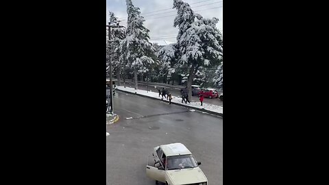 Some kids were throwing snowballs at the window of a bus, and this is what the driver did.