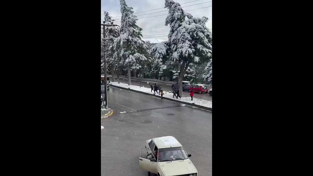 Some kids were throwing snowballs at the window of a bus, and this is what the driver did.