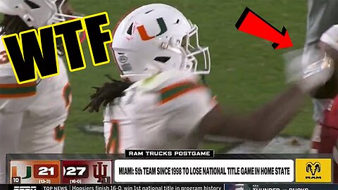 Miami's Mark Fletcher Jr PUNCHES Indiana player IN THE FACE after LOSING National Championship game
