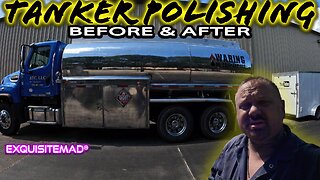 Polishing a Aluminum Big Rig Semi Bobtail Tanker Truck for Waring Oil Before and After
