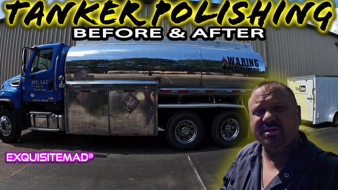 Polishing a Aluminum Big Rig Semi Bobtail Tanker Truck for Waring Oil Before and After