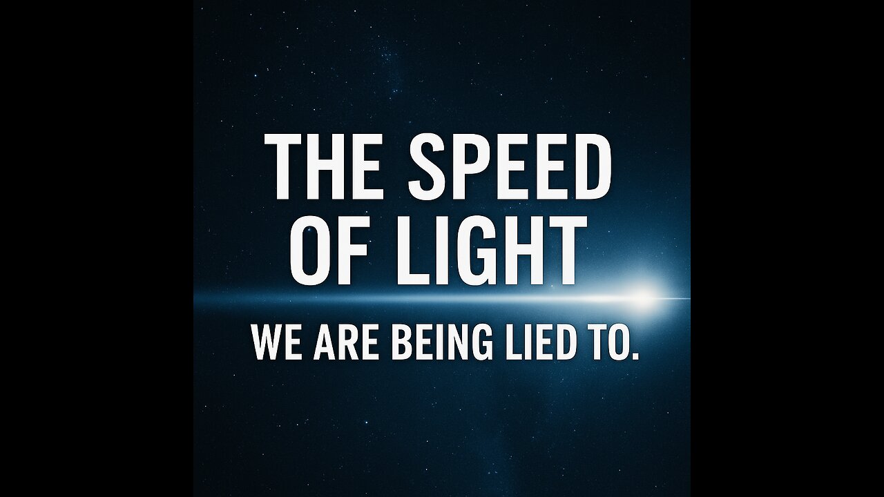 The speed of light. We are being lied to.
