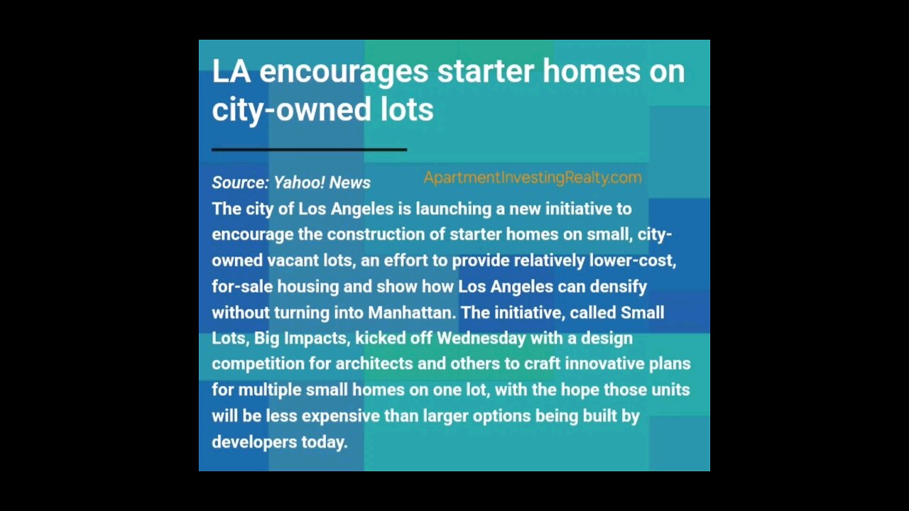 Los Angeles Encourages Starter Property 🏘